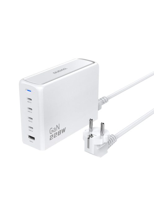 Dudao A228EU GaN charger 1x USB-A 4x USB-C PD 228W - white