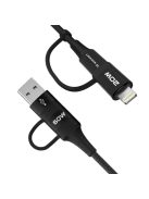 Wozinsky WNBAA 4in1 cable 2x USB-C 1x USB-A 1x Lightning 60W 1 m - black