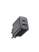 EU Joyroom JR-TCF05 20W USB-A USB-C charger + USB-C cable - black