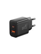 EU Joyroom JR-TCF05 20W USB-A USB-C charger + USB-C cable - black