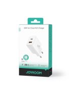 EU Joyroom JR-TCF05 20W USB-A USB-C charger + USB-C cable - white