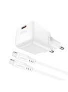 Acefast A77 Mini PD 30W GaN wall charger + USB-C cable - white