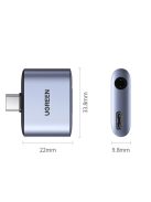 Ugreen CM231 USB-C mini jack 3.5 mm audio adapter - gray