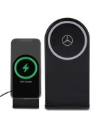 Mercedes Silver Stars MagSafe foldable 2in1 15W inductive charger - black