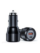 Choetech TC0010 USB-C USB-A PD 63W car charger - black