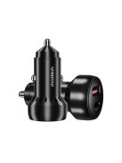 Choetech TC0014 USB-C USB-A PD 60W car charger with LED backlight - black