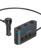 Choetech TC0021 car charger 2x USB-C PD 1x USB-A QC 3x cigarette lighter socket - black