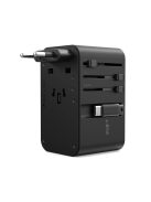 Choetech PD5020 35W EU/US/AUS/UK Travel Adapter with Built-in USB-C Cable - Black