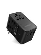 Choetech PD5021 45W EU/US/AUS/UK Travel Adapter with Built-in USB-C Cable - Black