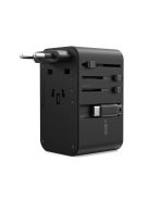 Choetech PD5021 45W EU/US/AUS/UK Travel Adapter with Built-in USB-C Cable - Black