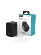 Choetech PD5021 45W EU/US/AUS/UK Travel Adapter with Built-in USB-C Cable - Black