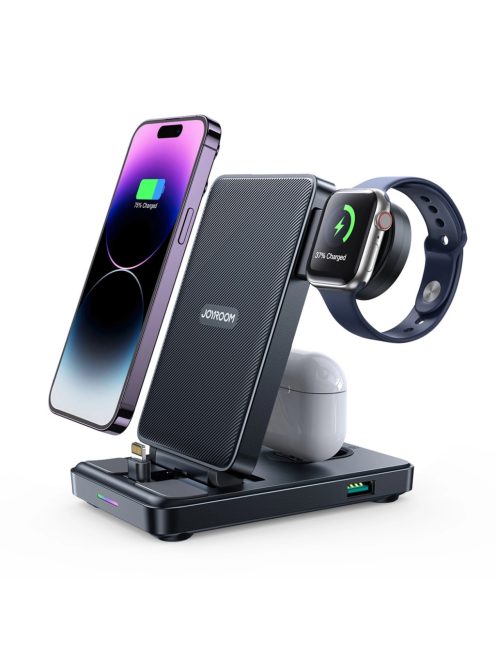 Joyroom JR-WQS02 iPhone AirPods Apple Watch 4in1 charging station foldable - black