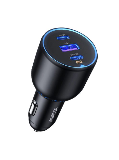 Ugreen CD293 car charger 2x USB-C PD and 1x USB-A 130W - black