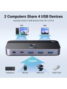 Ugreen CM662 USB 3.0 switch 2-in-4 switch + 2x USB-A cable - black