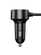 Baseus High Efficiency Pro 2x cigarette lighter socket adapter with USB-A USB-C 30W charger - black