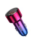 Baseus Magic Series PPS USB-C / USB-A 45W PD QC 6A car charger - pink and blue