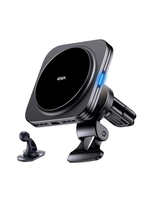 ESR Halolock Magnetic QI2 car holder with MagSafe 15W inductive charger for air vent - black