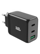 Silver Monkey GaN 65W wall charger 2x USB-C PD 1x USB-A QC 3.0 - black