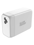 Silver Monkey SMA156 200W GaN charger 3x USB-C PD USB-A QC 3.0 with detachable power cable - white