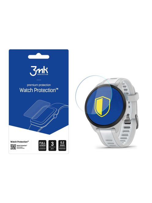 3mk Watch Protection™ hybrid glass v. FlexibleGlass Lite on Garmin Forerunner 165