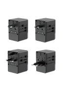 Dudao A65Pro 65W EU / US / JP / AUS / UK travel adapter 2x USB-C 2x USB-A - black