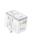 Dudao A65Pro 65W EU / US / JP / AUS / UK travel adapter 2x USB-C 2x USB-A - white