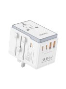 Dudao A35Pro 35W EU / UK / AUS / US / JP travel adapter 3x USB-C 2x USB-A - white