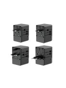 Dudao A35Pro 35W EU / UK / AUS / US / JP travel adapter 3x USB-C 2x USB-A - black