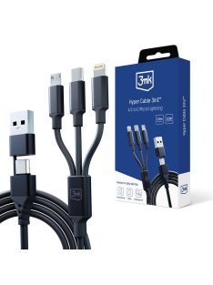   3mk Hyper Cable 3in1 USB-A - USB-C / USB-C - micro USB - Lightning 1.5m - black