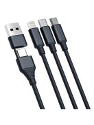 3mk Hyper Cable 3in1 USB-A - USB-C / USB-C - micro USB - Lightning 1.5m - black