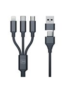 3mk Hyper Cable 3in1 USB-A - USB-C / USB-C - micro USB - Lightning 1.5m - black