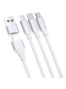 3mk Hyper Cable 3in1 USB-A - USB-C / USB-C - micro USB - Lightning 1.5m - white