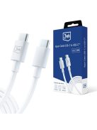 3mk Hyper Cable USB-C / USB-C 100W 1.2m - white