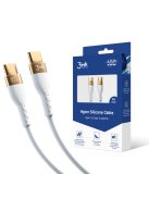 3mk Hyper Silicone Cable USB-C / USB-C 100W 2m - white