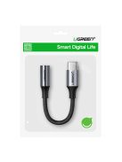 Ugreen AV161 adapter for headphones mini jack 3.5 mm (female) / USB-C (male) 10 cm - gray