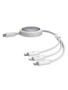 Baseus Free2Draw CB000084 retractable USB-C - Lightning / USB-C / micro USB cable 100W 1.1m - white