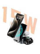 Dudao A11Pro+ inductive charger 15W 3in1 for phone / smartwatch / headphones - black