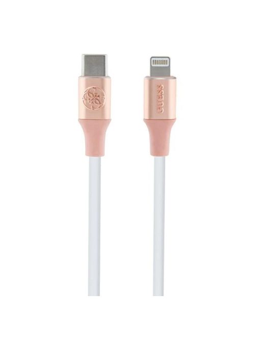 Guess Ebossed Logo USB-C / Lightning Cable 1.5m Fast Charging - Pink