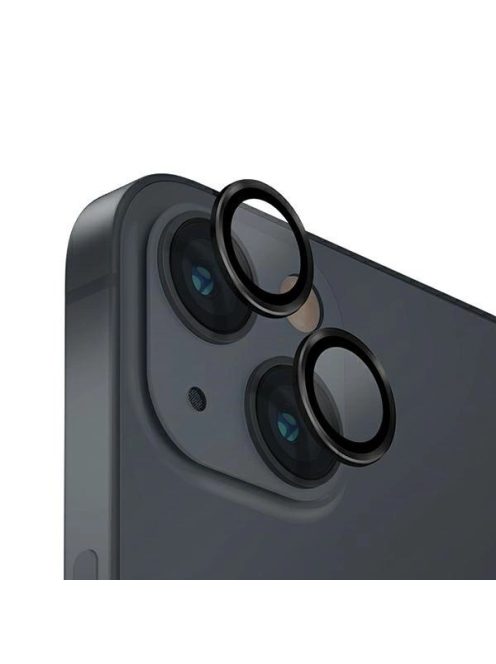 Uniq Optix Glass Aluminum Camera Lens Protector for iPhone 14 / 14 Plus Camera Lens with Applicator - Black