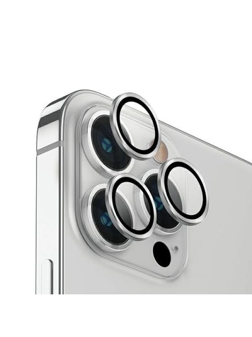 Uniq Optix Aluminum Camera Lens Protector for iPhone 14 Pro / 14 Pro Max camera lens with applicator - silver