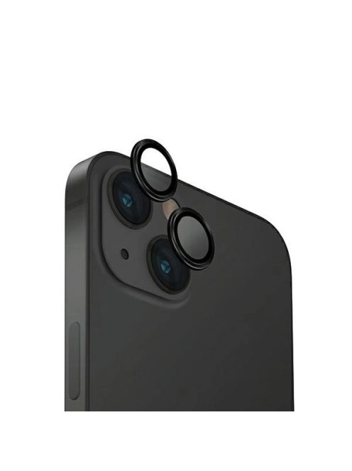 Uniq Optix Glass Aluminum Camera Lens Protector for iPhone 15 / 15 Plus Camera Lens with Applicator - Black