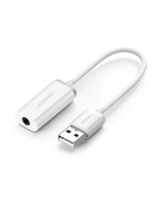 Ugreen US206 30712 USB-A (male) / 3.5 mm mini jack (female) adapter - white