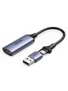 Ugreen CM489 40189 HDMI Adapter (Female) - USB-A / USB-C (Male) - Gray