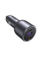 Ugreen EC705 car charger 130W 2x USB-C 1x USB-A - gray