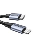 Ugreen US304 60760 Lightning - USB-C 2.0 MFi cable 1.5 m - gray