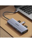 Ugreen CM498 15600 USB-C adapter - 3x USB-A 3.0 / HDMI / VGA / RJ45 / SD / TF card reader / USB-C PD - gray