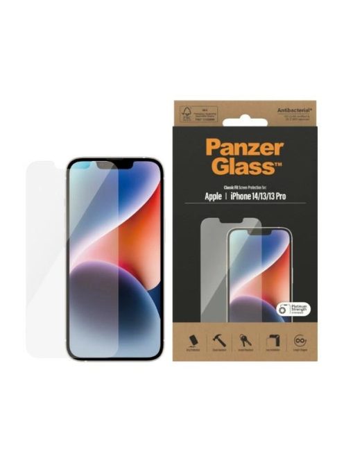 PanzerGlass Classic Fit antibacterial glass for iPhone 14 / 13 Pro / 13