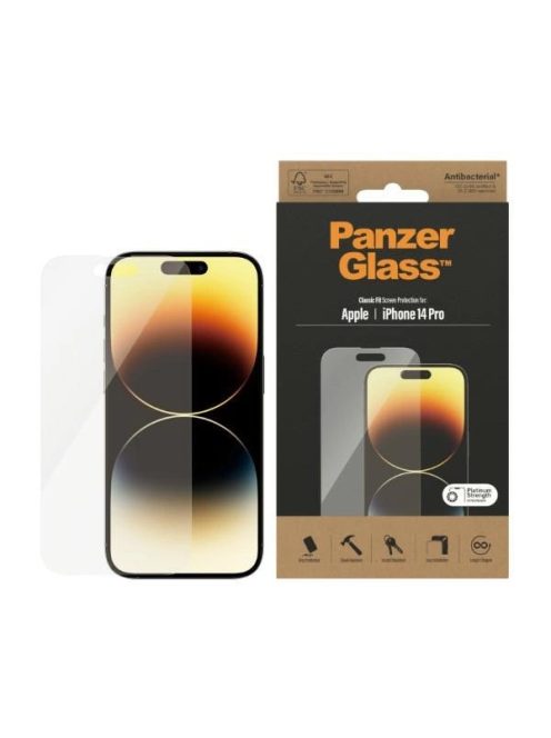 PanzerGlass Classic Fit antibacterial glass for iPhone 14 Pro