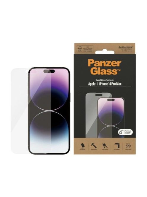 PanzerGlass Classic Fit antibacterial glass for iPhone 14 Pro Max