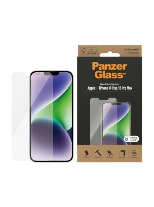 PanzerGlass Classic Fit antibacterial glass for iPhone 14 Plus / 13 Pro Max